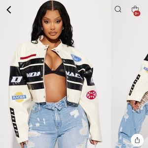 Fashion Nova Monaco Cropped Jacket - Ivory/combo